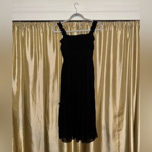 o.p.t. black chiffon midi dress